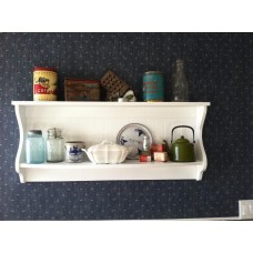 White Plate Rack Wall Shelf Country Wood Display Plate and Bowl Rack Primtive    263567854268